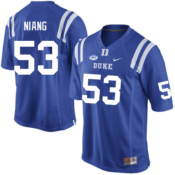 Men #53 Ethan Niang Duke Blue Devils College Football Jerseys Sale-Blue